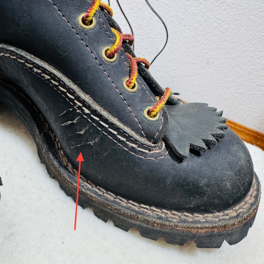 Wesco Highliner 10 inch Mens Work Boot 8.5 Blk Leather Logger Lug Sole USA Made - Picture 4 of 14